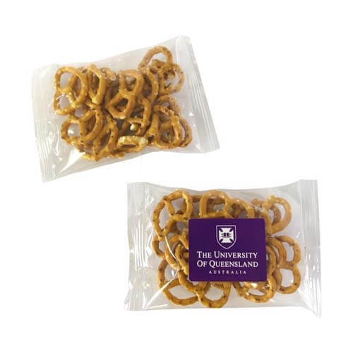 branded 25g Pretzels Bulk Pack Packed in Cello Bags, from our range of promotional Branded Snacks