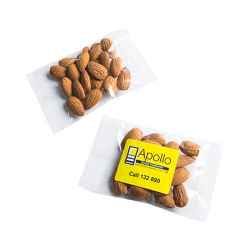 branded 25g Raw Almonds Bulk Pack Packed in Cello Bags, from our range of promotional Branded Snacks