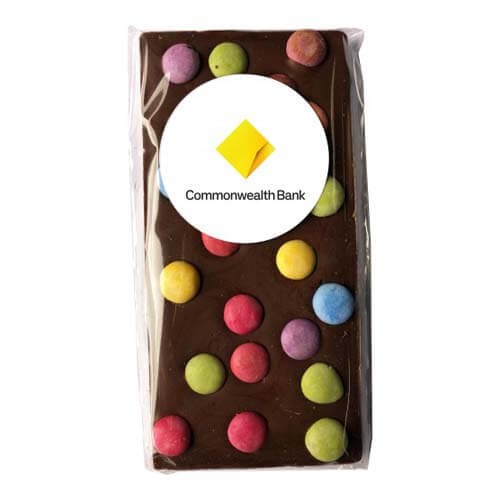 branded 100g Premium Milk Chocolate Spotty Bar Packed in Cello Bags, from our range of promotional Chocolate Bars &amp; Boxes