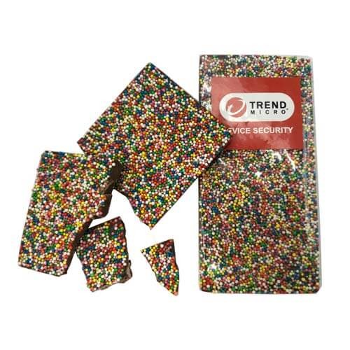 branded 100g Premium Milk Chocolate Bar with Freckles Packed in Cello Bags, from our range of promotional Chocolate Bars &amp; Boxes