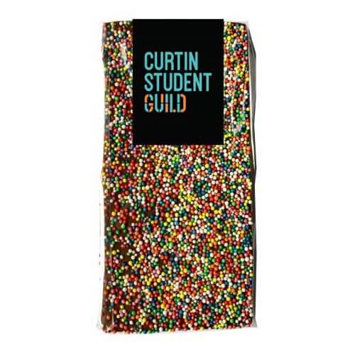 branded 100g Premium Milk Chocolate Bar with Freckles Packed in Cello Bags, from our range of promotional Chocolate Bars &amp; Boxes