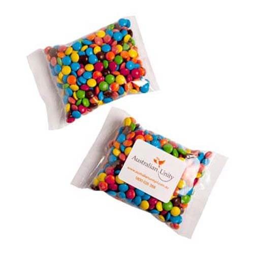 branded 100g Mini M&Ms Bulk Pack Packed in Cello Bags, from our range of promotional M&M's