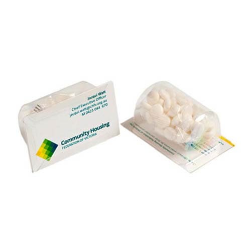 branded 25g Mints Packed in Biz Card Sleeve, from our range of promotional Branded Mints