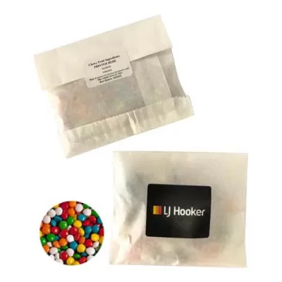 branded 50g Chewy Fruits Packed in Kraft Paper Bag, from our range of promotional Lollies & Sweets