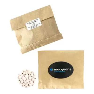 branded 50g Chewy Mints Packed in Kraft Paper Bag, from our range of promotional Branded Mints