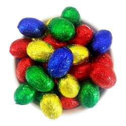 branded 2 Mini Solid Chocolate Easter Eggs Packed in Pillow Packs, from our range of promotional Branded Chocolates