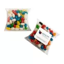 branded 100g Jelly Beans Individually Wrapped Packed in Pillow Packs, from our range of promotional Promotional Jelly Beans