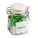branded 80g Chewy Fruits Packed in Glass Clip Lock Jars, from our range of promotional Lollies &amp; Sweets