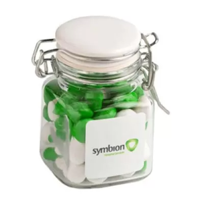 branded 80g Chewy Fruits Packed in Glass Clip Lock Jars, from our range of promotional Lollies & Sweets