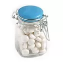 branded 80g Chewy Mints Packed in Glass Clip Lock Jars, from our range of promotional Branded Mints