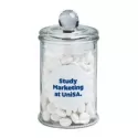 branded 115g Chewy Mints Packed in Small Apothecary Jars, from our range of promotional Branded Mints