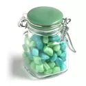 branded 80g Humbugs Packed in Glass Clip Lock Jars, from our range of promotional Humbugs &amp; Rock Candy