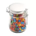 branded 160g M&amp;Ms Packed in Glass Clip Lock Jars, from our range of promotional M&amp;M's