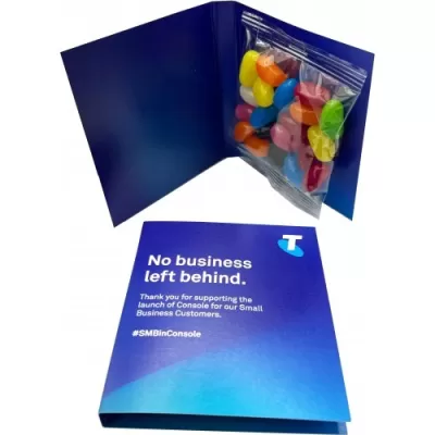 branded 50g Aussie Jelly Beans Packed in Gift Cards Sleeve, from our range of promotional Promotional Jelly Beans