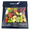 branded 50g Aussie Jelly Beans Packed in Headboard Sleeve, from our range of promotional Promotional Jelly Beans