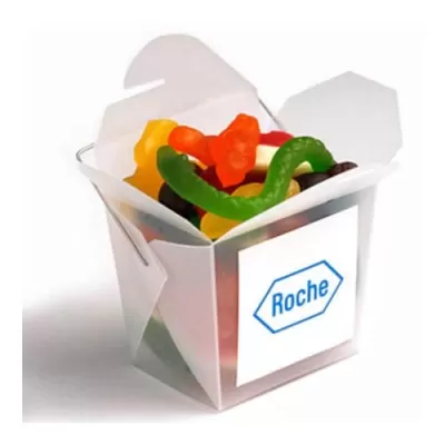 branded 100g Mixed Lollies Packed in Frosted Noodle Boxes, from our range of promotional Lollies & Sweets