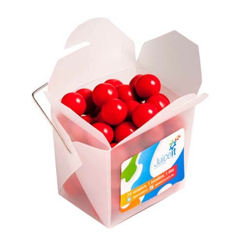branded 100g Orange Chocolate Drops Packed in Frosted Noodle Boxes, from our range of promotional Branded Chocolates