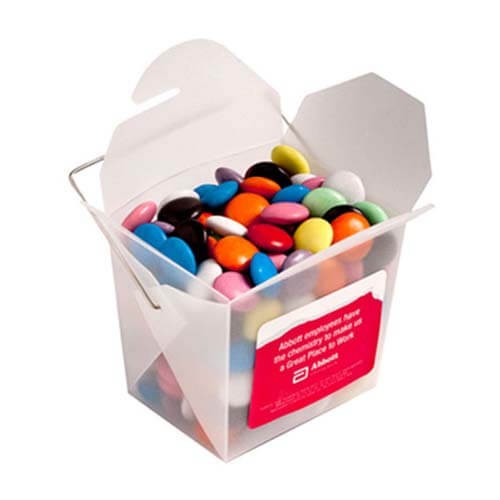 branded 100g Chocolate Beans Packed in Frosted Noodle Boxes, from our range of promotional Branded Chocolates