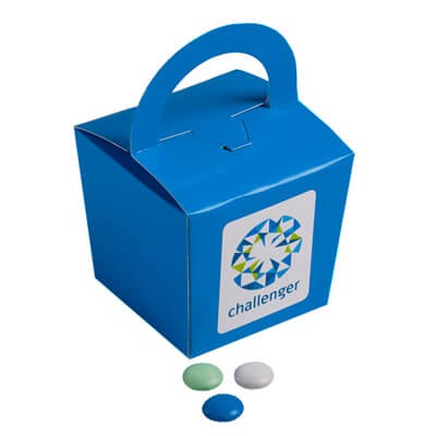 branded 100g Chocolate Beans Packed in Coloured Noodle Boxes, from our range of promotional Branded Chocolates