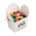 branded 100g Jelly Beans Packed in White Cardboard Noodle Boxes, from our range of promotional Promotional Jelly Beans