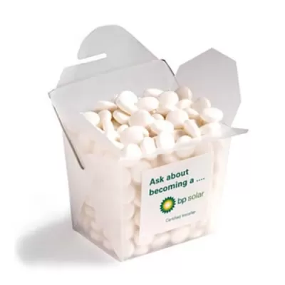 branded 100g Chewy Mints Packed in Frosted Noodle Boxes, from our range of promotional Branded Mints