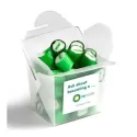 branded 100g Personalised Rock Candy Packed in Frosted Noodle Boxes, from our range of promotional Humbugs &amp; Rock Candy