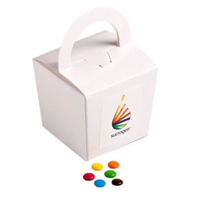 branded 100g M&Ms Packed in Coloured Noodle Boxes, from our range of promotional M&M's