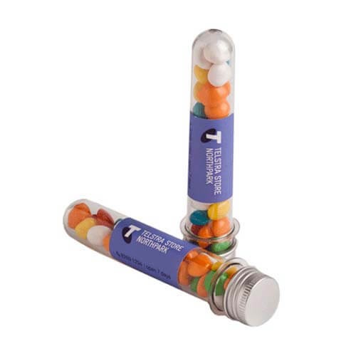 branded 40g Chewy Fruits Packed in Test Tubes, from our range of promotional Lollies & Sweets