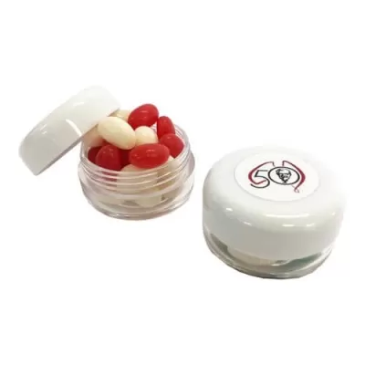 branded 20g Jelly Beans Packed in Small Screw Cap Bottles, from our range of promotional Promotional Jelly Beans