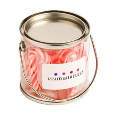 branded 10 Candy Canes Packed in Small PVC Buckets, from our range of promotional Lollies & Sweets