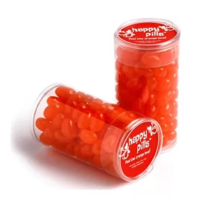 branded 100g Jelly Beans Packed in Pet Tubs, from our range of promotional Promotional Jelly Beans