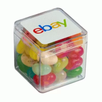 branded 40g Jelly Belly, Jelly Beans Packed in Hard Cubes, from our range of promotional Promotional Jelly Beans