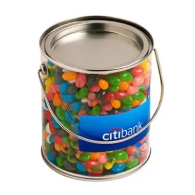 branded 900g Jelly Beans Packed in Big PVC Buckets, from our range of promotional Promotional Jelly Beans