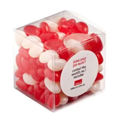 branded 110g Jelly Beans Packed in Cubes, from our range of promotional Promotional Jelly Beans