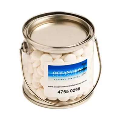 branded 170g Mints Small Packed in PVC Buckets, from our range of promotional Branded Mints