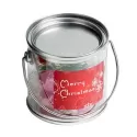 branded 120g Christmas Twist Wrapped Boiled Lollies Packed in Small PVC Buckets, from our range of promotional Humbugs &amp; Rock...