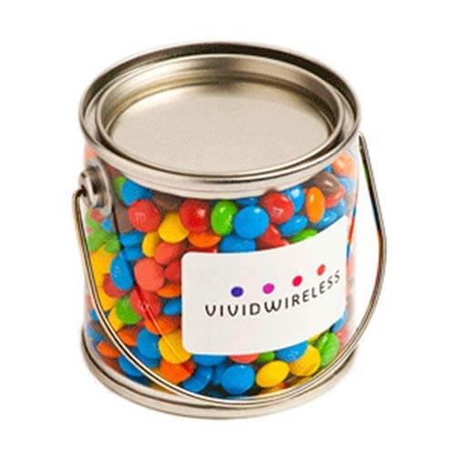 branded 170g M&amp;Ms Packed in Small PVC Buckets, from our range of promotional M&amp;M's