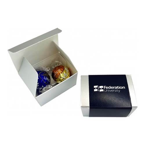 branded 2 Pack Lindt Balls Packed in Gift Box, from our range of promotional Chocolate Bars &amp; Boxes