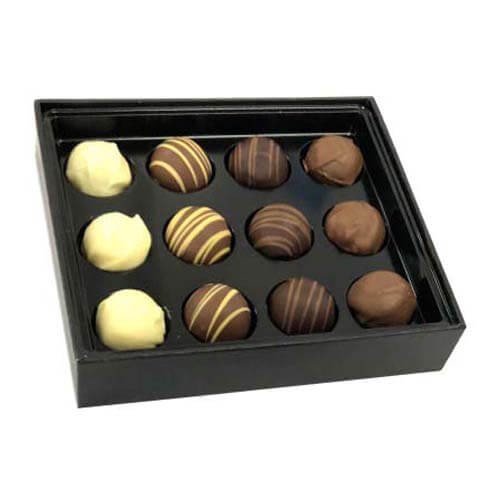 branded 12 Pack Asorted Truffles Packed in Gift Box, from our range of promotional Chocolate Bars &amp; Boxes