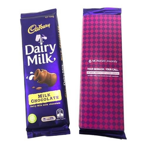 branded 180g Dairy Milk Chocolate Packed in Printed Sleeve, from our range of promotional Chocolate Bars &amp; Boxes