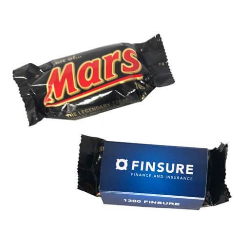 branded 16g Mars Bar Packed in Printed Sleeve, from our range of promotional Chocolate Bars & Boxes