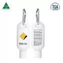 branded 30ml Australian Made Spf50 Sunscreen Lotion With Carabiner, from our range of promotional Hand Sanitisers &amp; Wipes