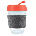 Vienna 320ml Flip Lid RPET Band Borosilicate Coffee Cup