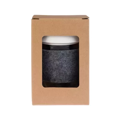 Vienna 320ml Flip Lid RPET Band Borosilicate Coffee Cup