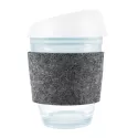 Vienna 320ml Silicone Lid RPET Band Borosilicate Coffee Cup