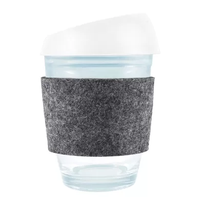 Vienna 320ml Silicone Lid RPET Band Borosilicate Coffee Cup