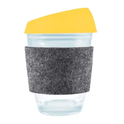 Vienna 320ml Silicone Lid RPET Band Borosilicate Coffee Cup