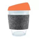 Vienna 320ml Silicone Lid RPET Band Borosilicate Coffee Cup