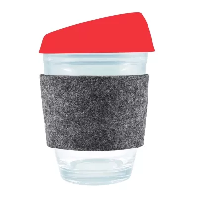 Vienna 320ml Silicone Lid RPET Band Borosilicate Coffee Cup