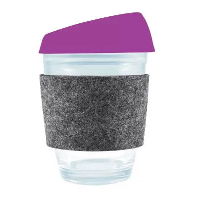 Vienna 320ml Silicone Lid RPET Band Borosilicate Coffee Cup